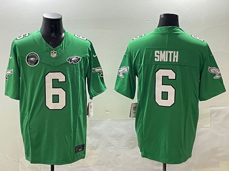Men Philadelphia Eagles #6 Smith Green three generations 2025 Nike Vapor Limited NFL Jersey style 5->philadelphia eagles->NFL Jersey